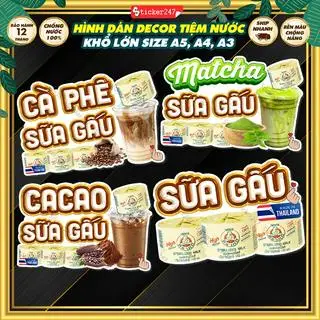 Hình ảnh matcha/cafe/cacao sữa gấu mẹ vỹ đại 