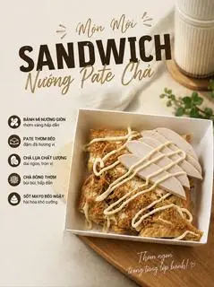 Hình ảnh Sandwich Nướng Pate Chả