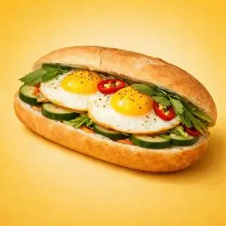 Hình ảnh Bánh mì ốp la 2 trứng