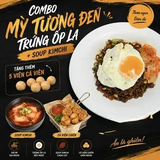 Hình ảnh Combo 1 -Mỳ tương đen trứng+ soup kimchi( Tặng 5v cá viên chiên)