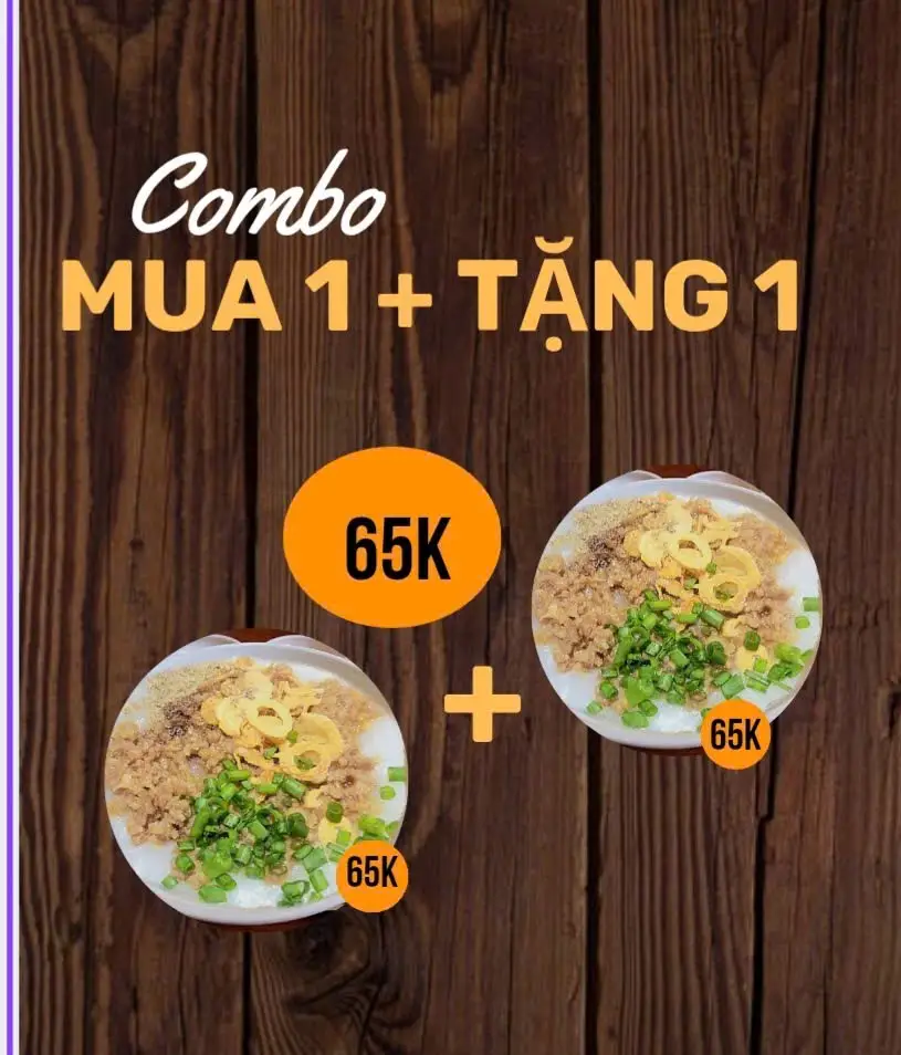 Hình ảnh Mua 1 Tặng 1 (Combo 2 tô Cháo Thịt Bằm)