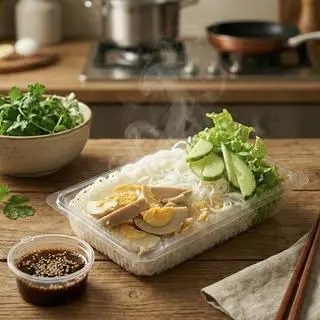 Hình ảnh Bún Nước Tương Trứng Lòng Đào Tan Chảy (Vị Tuổi Thơ) - Bữa Ăn Tiết Kiệm