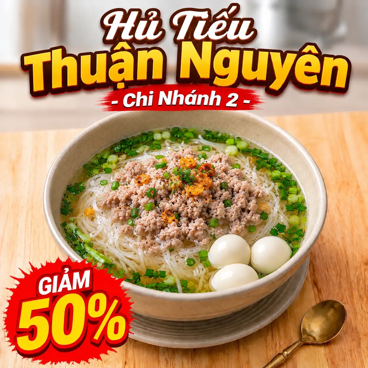 Hình ảnh Hủ Tiếu Nam Vang Thịt Bằm + Trứng Cút