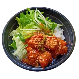 Hình ảnh Cơm gà viên sốt mắm tỏi