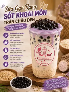 Hình ảnh Trà Sữa Sốt Khoai Môn Tươi Trân Châu Đen