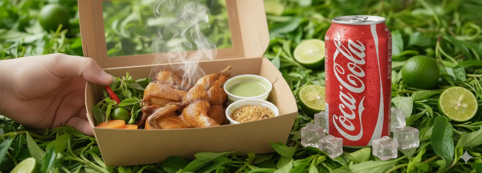Hình ảnh Combo No Nê 3 Cút Chiên Bơ Giòn Tan + Coca Mát Lạnh