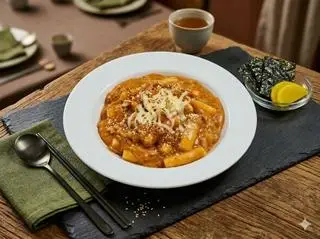 Hình ảnh Bánh gạo sốt rose - thịt bò bằm
