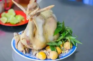 Hình ảnh gà cúng cháo gỏi