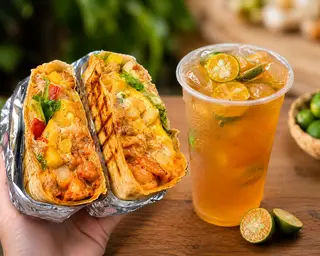Hình ảnh Tacos bò cay size M - trà tắc cốc 500ml