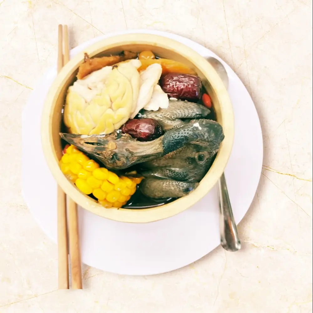 Hình ảnh óc heo tiềm+ gà ác 