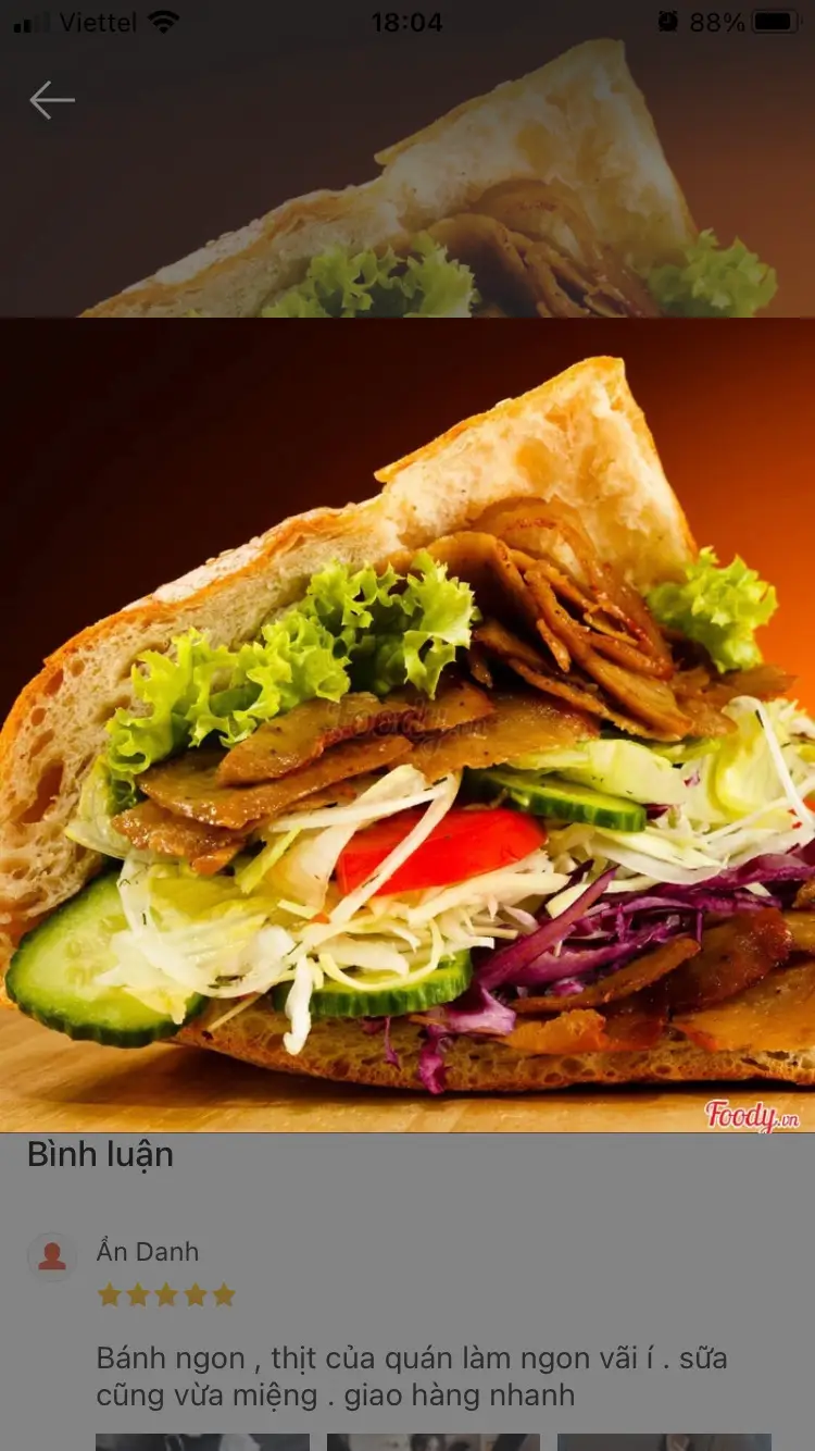 Hình ảnh Bánh  Mì  Doner Kebab Vừa 