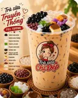 Hình ảnh Trà sữa truyền thống full topping 
