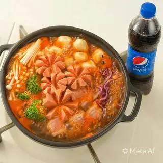 Hình ảnh Combo Mì Cay Bò Xúc Xích +Pepsi
