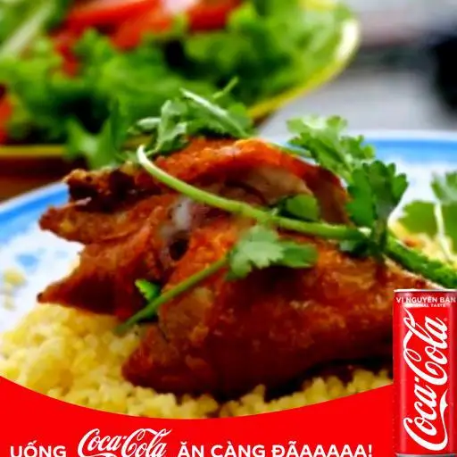 Hình ảnh combo Cơm Đùi Gà Xối Mỡ Và Coca ướp lạnh