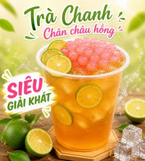 Hình ảnh trà chanh chân châu - ly 1000ml