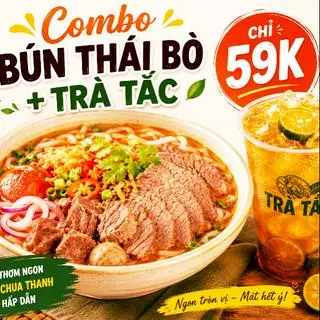 Hình ảnh Combo Bún Thái Bò + Trà Tắc 