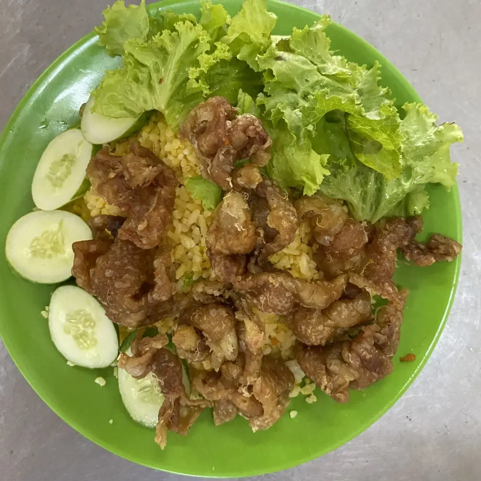 Hình ảnh cơm da gà chiên giòn 