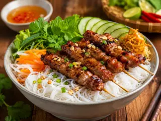 Hình ảnh Bún thịt xiên nướng 