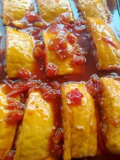 Hình ảnh Tàu hủ dồn thịt sốt cà 