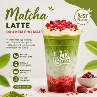 Hình ảnh Matcha latte dâu phô mai