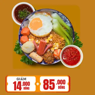 Hình ảnh 25% | Mì Trộn Indomie Viên Chiên
