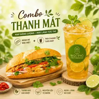 Hình ảnh 1 bánh mì full topping - 1 trà chanh