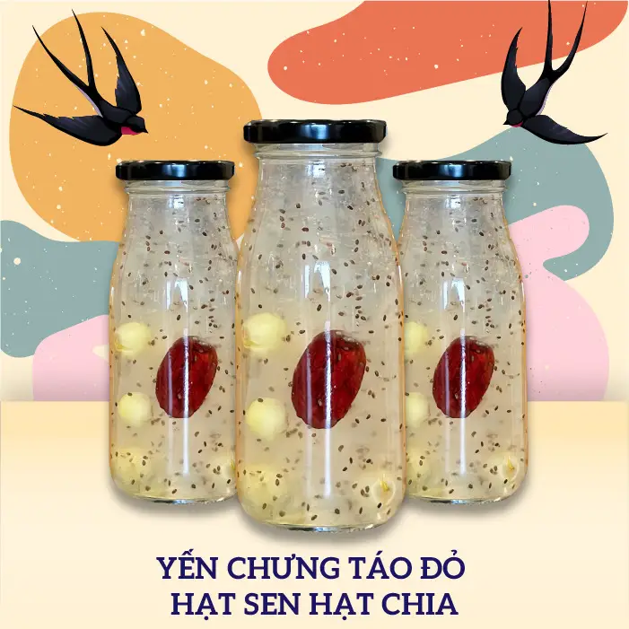 Hình ảnh Yến chưng táo đỏ hạt sen hạt chia