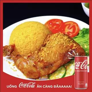 Hình ảnh Cơm gà xối mỡ lớn + Coca