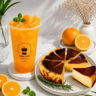 Hình ảnh Bánh Cheese cake + Trà trái cây (Tự chọn)