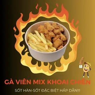 Hình ảnh Khoai Tây Chiên Mix Gà Viên