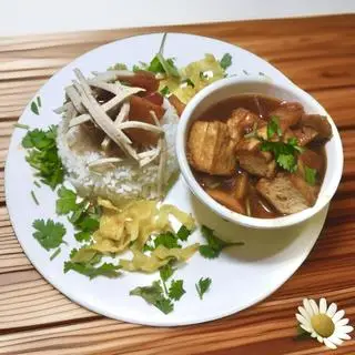 Hình ảnh Cơm Đậu Hủ Sốt Chua Ngọt (Rice With Tofu Sweet And Sour Sauce)