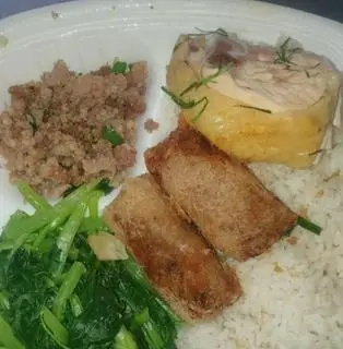 Hình ảnh gà luộc, 3 món rau theo mùa 