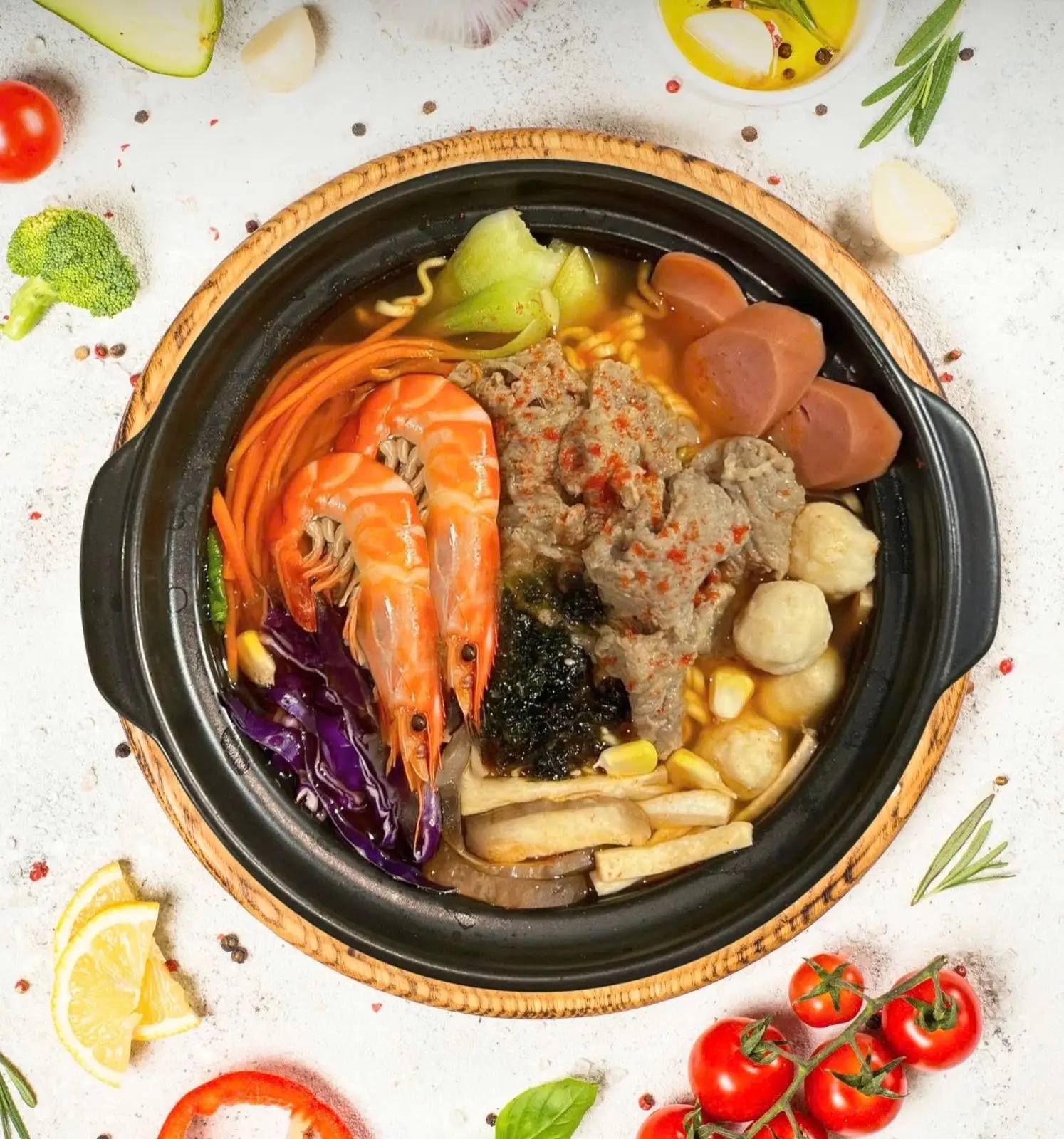 Hình ảnh Mì kim chi Đặc biệt + Ly nước Ép