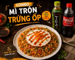 Hình ảnh ComBo Mì Trộn  Trứng Ốp + nước bất kì