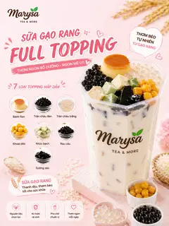 Hình ảnh Trà sữa gạo rang full topping - ly 700ml