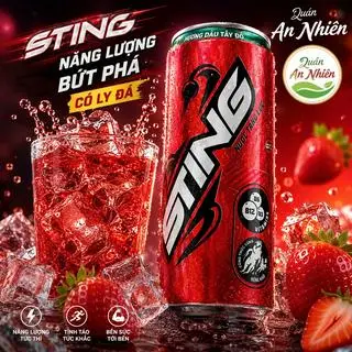 Hình ảnh Sting + Ly đá