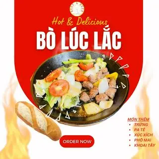 Hình ảnh Bò lúc lắc + bánh mì - Shaking beef + bread