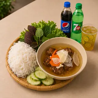 Hình ảnh BÚN CHẢ THƯỜNG + 1 Pepsi/7Up/TRÀ CHANH/TRÀ TẮC