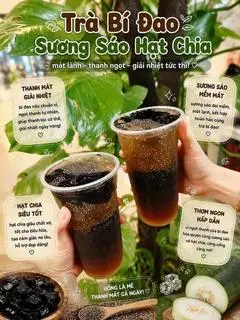 Hình ảnh  trà bí đao hạt chia sương sáo trân châu 3Q