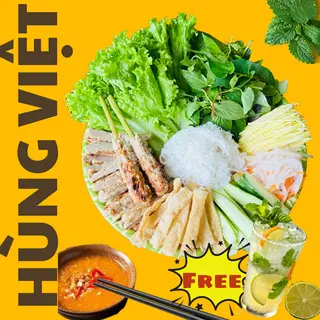 Hình ảnh Mẹt Nem Nướng Đặc Biệt 2 Người Kèm Rau Rừng tặng 1 Ly Nước