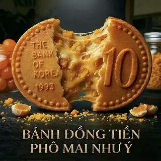 Hình ảnh Bánh đồng tiền phô mai trứng muối 