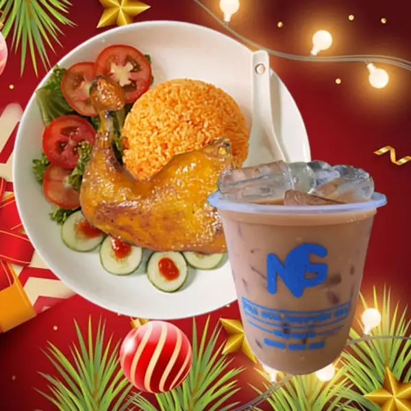 Hình ảnh Cơm Gà Xối Mỡ Đùi Lớn - Cà Phê Sữa Đá 