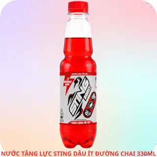 Hình ảnh Nước tăng lực STING hương dâu tây đỏ giảm 50% đường chai 330ml