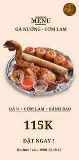 Hình ảnh GÀ 1/2 + 1 CƠM LAM + 5 BÁNH BAO
