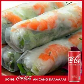 Hình ảnh 10 gỏi cuốn tôm +pepsi lon