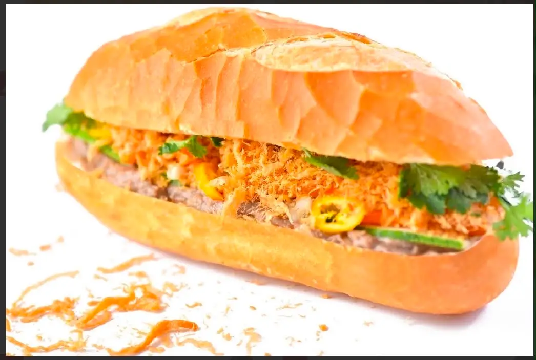 Hình ảnh Bánh mì chà bông pate chay
