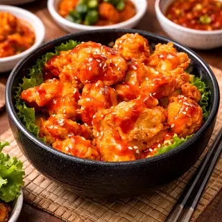 Hình ảnh Gà popcorn chiên sốt cay Hàn Quốc ( 200g )