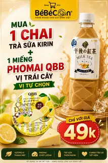 Hình ảnh Combo Trà sữa Kirin 500ml + 1 miếng phomai Qbb vị tự chọn