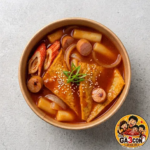 Hình ảnh Tokbokki chả cá sốt hàn cay