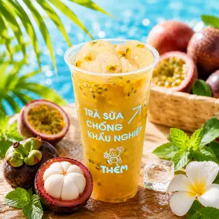 Hình ảnh Trà Măng Cụt Chanh Dây dưa với nhau - Size L